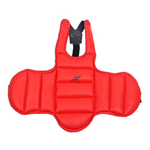 Martial Arts Muay Thai Boxing Chest Protector MMA Sanda Chest Guard Gimnasio Y Entrenamiento - Múltiples Colores Y Tamaños - Rojo + Azul Oscuro, Rojo m