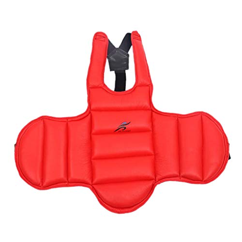 Martial Arts Muay Thai Boxing Chest Protector MMA Sanda Chest Guard Gimnasio Y Entrenamiento - Múltiples Colores Y Tamaños - Rojo + Azul Oscuro, Rojo m