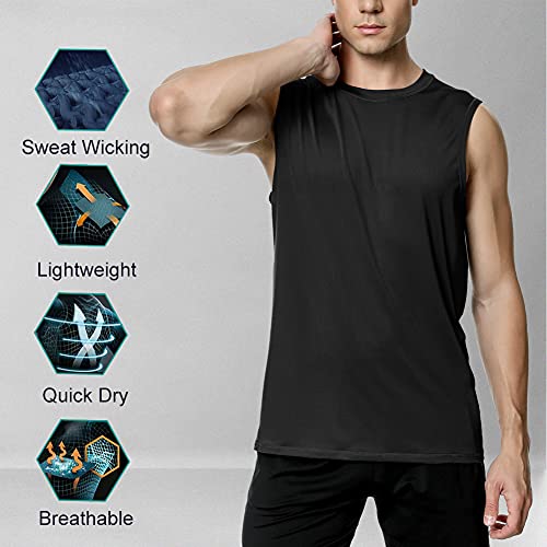 MeetHoo Camisetas de Tirantes Hombre Chaleco Deportivo Entrenamiento Camiseta sin Mangas Deportivas Fitness Verano para Deporte Gimnasio Correr Fútbol y Ciclismo