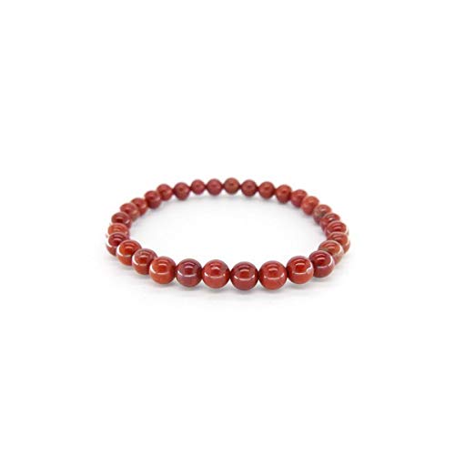 Mineral Import Pulsera de Jaspe Rojo Bolas 6mm - 3969VC