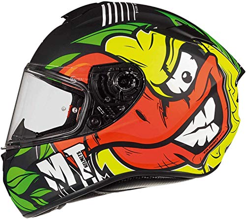 MT HELMETS 11175030235 Casco para Moto, Accesorio Unisex para Adultos, Matt Fluor Yellow, M