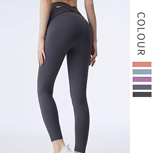 Nileco Pantalones De Fitness Gimnasio,Control De Abdomen Leggings De Cintura Alta,Mujeres Culo Levantando Leggings,Pantalones De Yoga Cruzados-Azul M