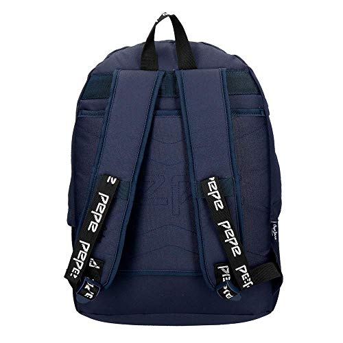 Pepe Jeans Uma Mochila Azul 31x42x17,5 cms Poliéster 22.79L