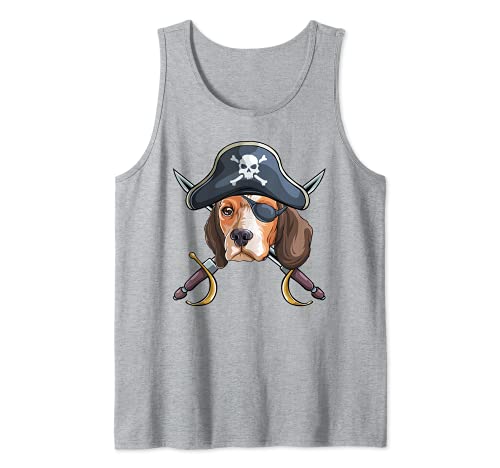 Pirata Halloween Beagle Crossbones Camiseta sin Mangas