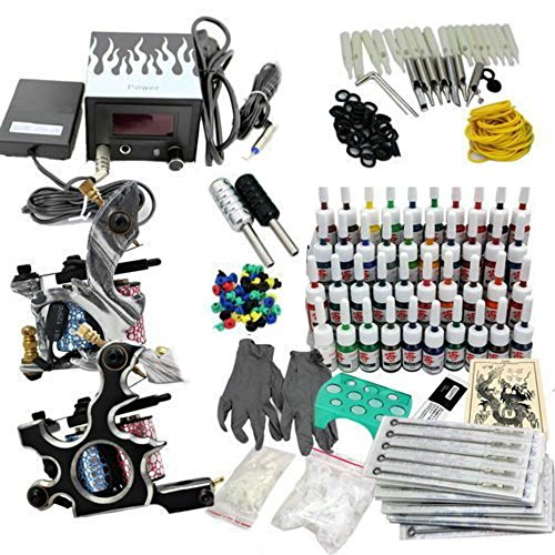 PRIT2016 Kit Completo de tatuar 2 Nuevo Maquina & 40 Tinta Tattoo Tatuaje Ink