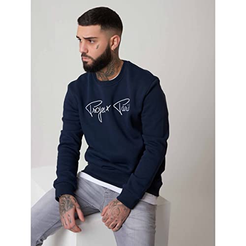 Project X Paris Sudadera unisex con logotipo de contraste, azul, L