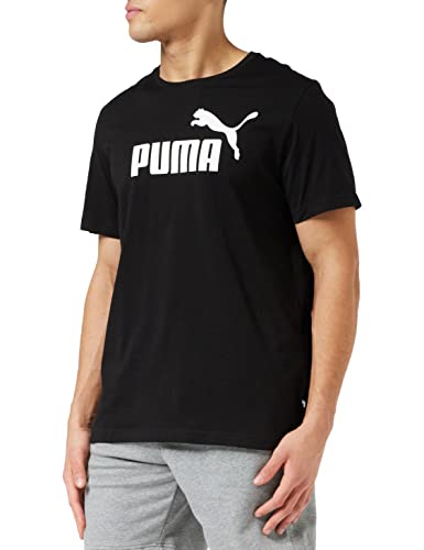 Puma Essentials LG T Camiseta de Manga Corta, Hombre, Negro (Cotton Black), L