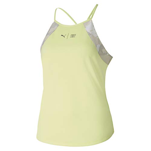 PUMA The First Mile Tank Camiseta De Tirantes, Mujer, Sunny Lime-Camo PRT, L