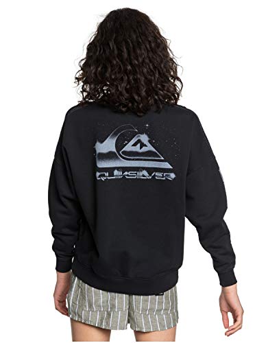 Quiksilver - Sudadera de Corte Cuadrado - Mujer - S - Negro