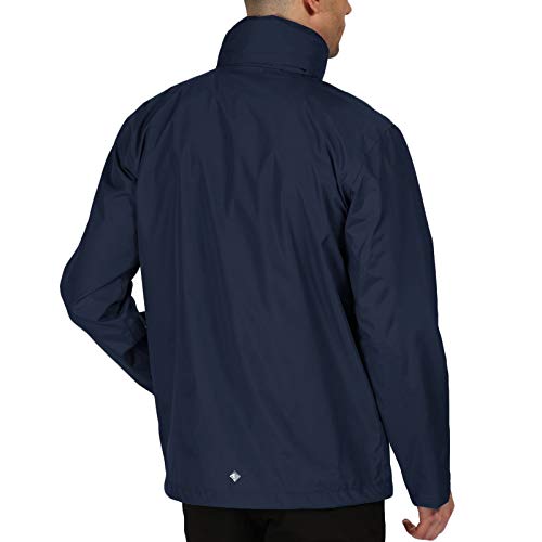 Regatta Matt Chaqueta Impermeable con Capucha Oculta, Forrada de Malla, para Exteriores Jackets Waterproof Shell, Hombre, Navy/Navy, M