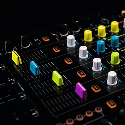 Reloop Fader Cap Set white - 5 tapones de fader, Recubrimiento de goma para un agarre firme, Compatible con la mayoría de los mezcladores y controladores de DJ, blanco