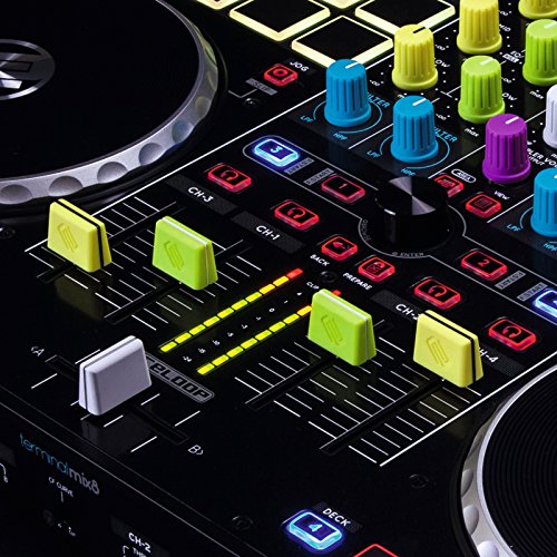 Reloop Fader Cap Set white - 5 tapones de fader, Recubrimiento de goma para un agarre firme, Compatible con la mayoría de los mezcladores y controladores de DJ, blanco