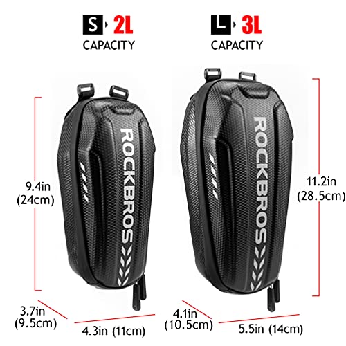 ROCKBROS Bolsa de Scooter Eléctrico Patinete Colgante Manillar EVA 2L/3L Tubo Frontal para Xiaomi Mijia M365/M365 Pro/Segway ES/Bicicleta Plegable