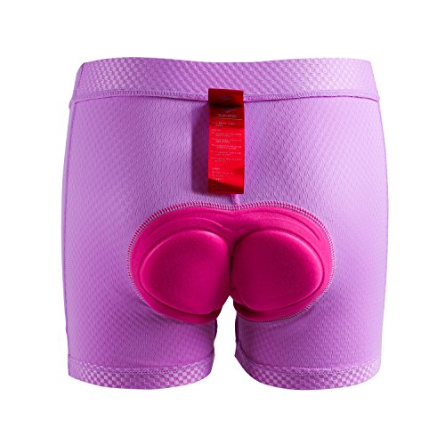 Santic Calzoncillos de Ciclismo para Mujeres,Pantalones Cortos de Bicicletas,Pantalón Interior de Ciclismo para Mujeres Violeta S