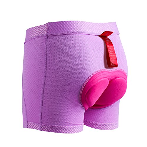 Santic Calzoncillos de Ciclismo para Mujeres,Pantalones Cortos de Bicicletas,Pantalón Interior de Ciclismo para Mujeres Violeta S