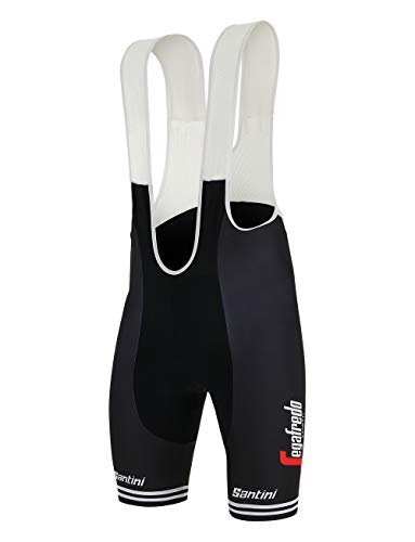 Santini Trek-Segafredo 2019 Fan Line - Pantalones Cortos para Hombre, Hombre, Pantalones Cortos, RE1071MAX19TS, Negro, S