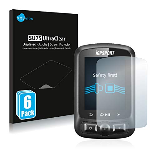 savvies Protector Pantalla Compatible con igpsport iGS618 (6 Unidades) Película Ultra Transparente