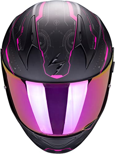 Scorpion EXO-390 Casco Moto, Hombre, Matt Black-Pink, S