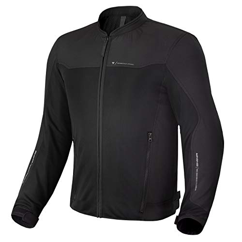 Shima OPENAIR Chaqueta Moto Hombre | Ligera y Transpirable Cazadora Moto Mesh de Verano Hombre con CE Espalda, Hombros, Codos Protecciones, Ajuste de la Anchura (Negro, M)