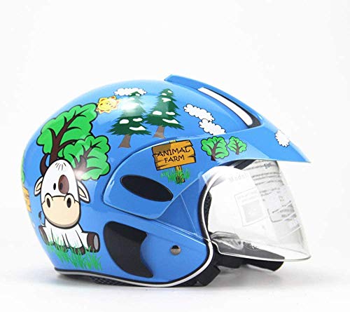 SHOPTOP Casco de Ciclo para niños, Edad de 2 a 8 años de Edad para niños pequeños Cascos de Ciclo de Seguridad de Dibujos Animados niñas Cascos de Seguridad para Ciclismo en Bicicleta patineta,Azul