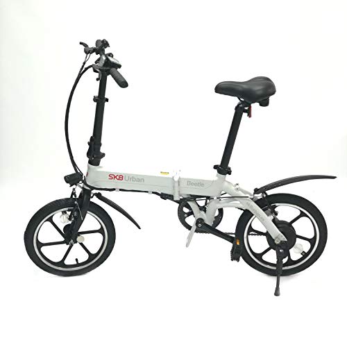 SK8 eBike Urban Beetle Bicicleta eléctrica plegable, Blanco