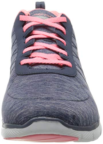 Skechers Flex Appeal 3.0-Insiders, Zapatillas Mujer, Multicolor (NVCL Black & Gray Mesh/Black Trim), 40 EU