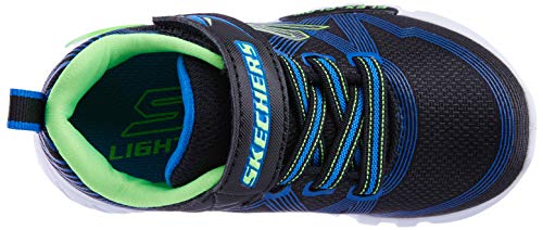 Skechers Flex Glow S Lights, Zapatillas, Black/Blue, 31 EU