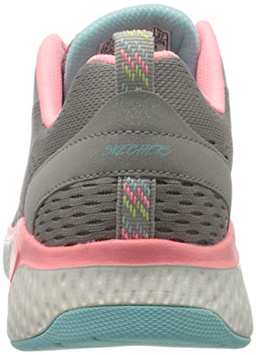 Skechers Solar Fuse Cosmic View, Zapatillas Mujer, Gris (Gray Mesh/Pink & Mint Trim Gypk), 37 EU