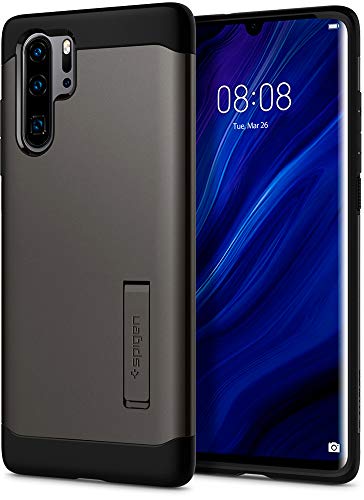 Spigen, Funda Compatible con Huawei P30 Pro 2019 [Slim Armor] con Kick Stand y Protección híbrida contra caídas para Huawei P30 Pro 2019 [Gunmetal]