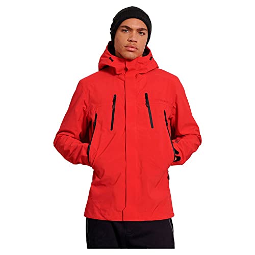 Superdry Hydrotech Ultimate Waterproof Chaqueta, High Risk Red, M para Hombre