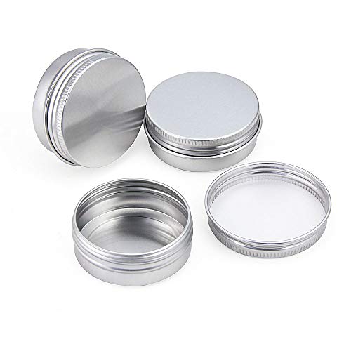 TANCUDER 20 PCS Tarros Cosméticos Vacíos Latas de Aluminio 20ml Bote Crema Aluminio Redondo Recipiente de Cosmética Portátil Tarros de Aluminio para Aceite Muestras Cosméticos Bálsamo Polvo (Plateado)