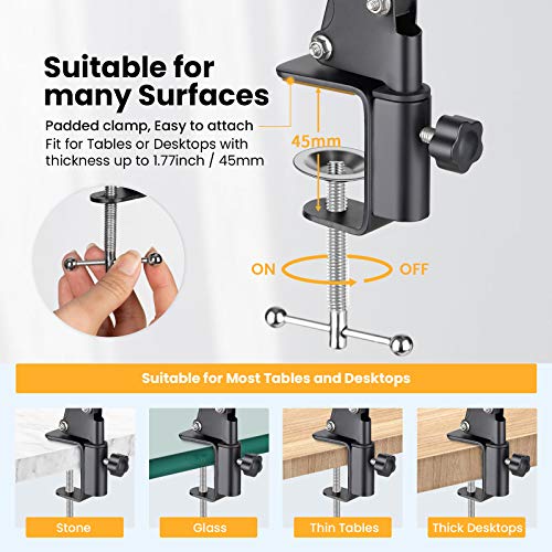 TARION Soporte para teléfono Celular Soporte de Video Brazo articulado Brazo de Soporte Flexible para videografía de fotografía Plana en Vivo (Negro)