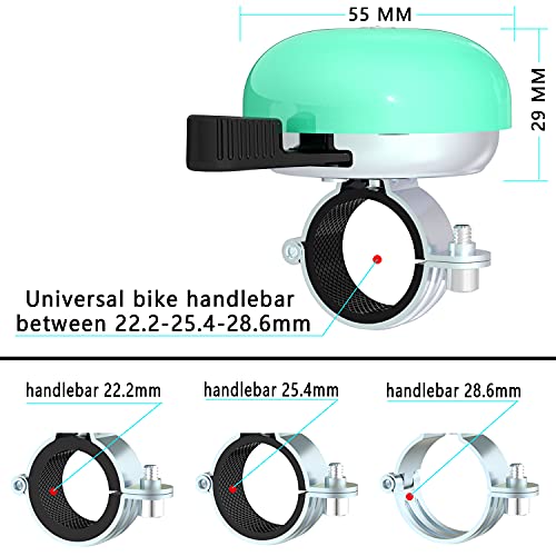 Timbre Bicicleta, clásico de latón con Bonito Tono Fuerte para Bicicleta de Carretera, Bicicleta de montaña, Accesorios de Ciclismo (Verde - Mano Derecha - 1 Pieza)