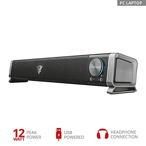 Trust Gaming GXT 618 Asto - Barra de Sonido para PC y TV (12 W, conexión USB, Gaming), Color Negro