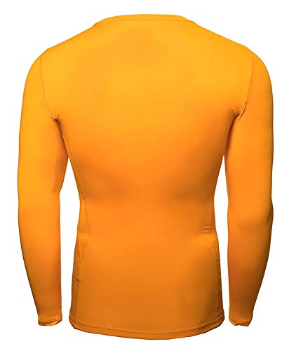 UMBRO Core LS Crew Baselayer Camiseta Térmica, Hombre, Amarillo, S