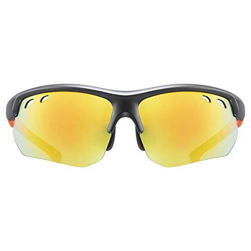 Uvex Sportstyle 115 Gafas de Deporte, S532057, Black Matt/Orange, One Size