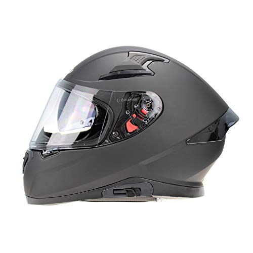 Viper RSV95 - Casco completo para motocicleta, color negro mate, para carreras y Touring ECE ACU, certificado para montar en bicicleta (XS (53-54 cm)