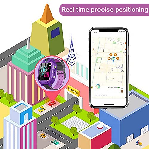 WAYNORER Reloj Inteligente para niños, Localizador de Seguimiento de LBS, Reloj Despertador, Chat de Voz, Juegos de Rompecabezas, SOS Anti-perdida Compatible con Android e iOS, Regalos para niños