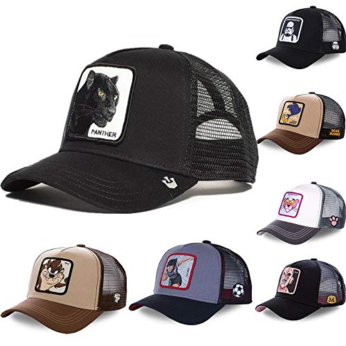 WAZHX Gorra De Béisbol Panther Anime Raccoon Comics Sombrero De Camionero Negro Gorra De   Malla Sombrero De Papá Ironman