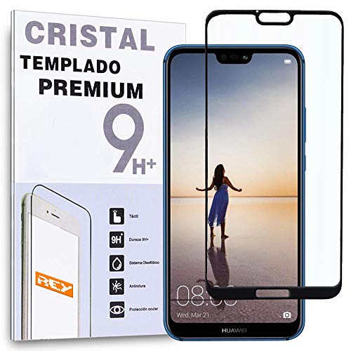 - Protector de Pantalla Curvo para Huawei P20 Lite - Nova 3E, Negro, Cristal Vidrio Templado Premium, 3D / 4D / 5D