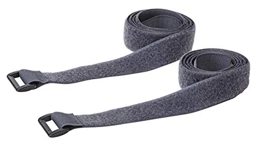 2 correas de velcro AceCamp, 2,5 cm de ancho, correa multiusos, alta sujeción, para bicicleta, exteriores, deporte, color gris, Doppelpack, 90 cm