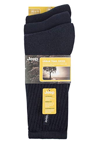 3 pares de calcetines deportivos para hombre Jeep Urban Trail de algodón azul marino/cielo. 40-46