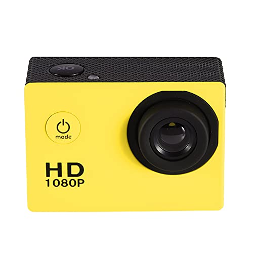 7 Colores Impermeable Al Aire Libre Ciclismo Deportes Mini DV Videocámara Cámara De Acción Videocámara Cámara De Video Digital Cámara Subacuática HD Cámara De Juguete, Gran Angular De(Yellow)