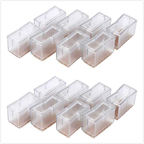 8 tapas para patas de silla de silicona, rectangulares, para muebles, tablas, patas cubiertas, protección de patas con suela de goma