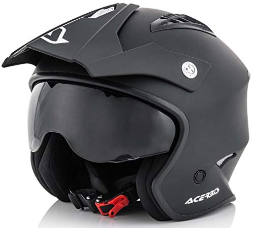 Acerbis Jet Aria, Casco de Moto, Negro Mate, XL