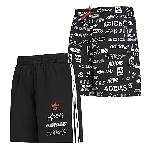 adidas Originals Hombres Corto Reversible Trefoil Tejido Corto Negro GK9706 Nuevo