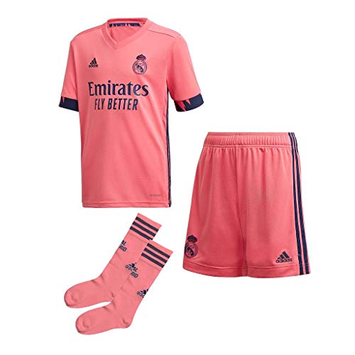 Adidas Real Madrid Temporada 2020/21 Equipación Completa Oficial, Niño, Rosa, 3/4 años