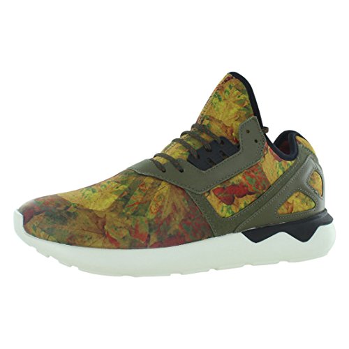 adidas - Tubular Runner Bhm Leaf Hombres , (Dark Car Fox Red on White), 10,5 D(M) US