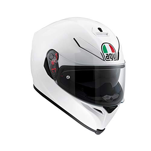 AGV 0041A4MY_005_XS K5 S Solid Casco Moto Integral, Blanco Perla, XS