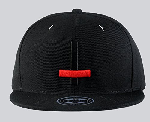 Aivtalk - Negra Gorra de Béisbol Unisex Sombrero Plano con Bordado de Cruz Accesorios para Hombre Mujer Parejas Hip Hop Snapback